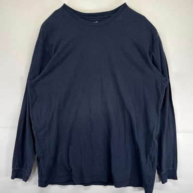 古着 カーハート Carhartt 長袖Tシャツ ワンポイントロゴ クルーネック 大きいサイズ ワーク 2XL-T ネイビー メンズ