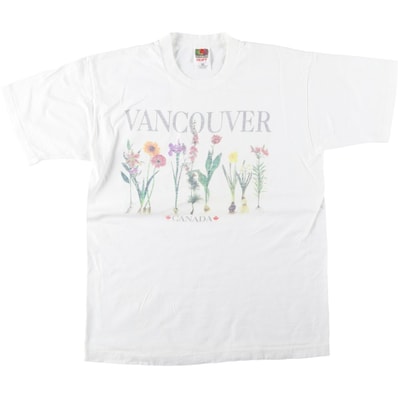 古着 90年代 フルーツオブザルーム FRUIT OF THE LOOM HEAVY cotton 花柄 プリントTシャツ カナダ製 メンズL相当 ヴィンテージ/eaa644515