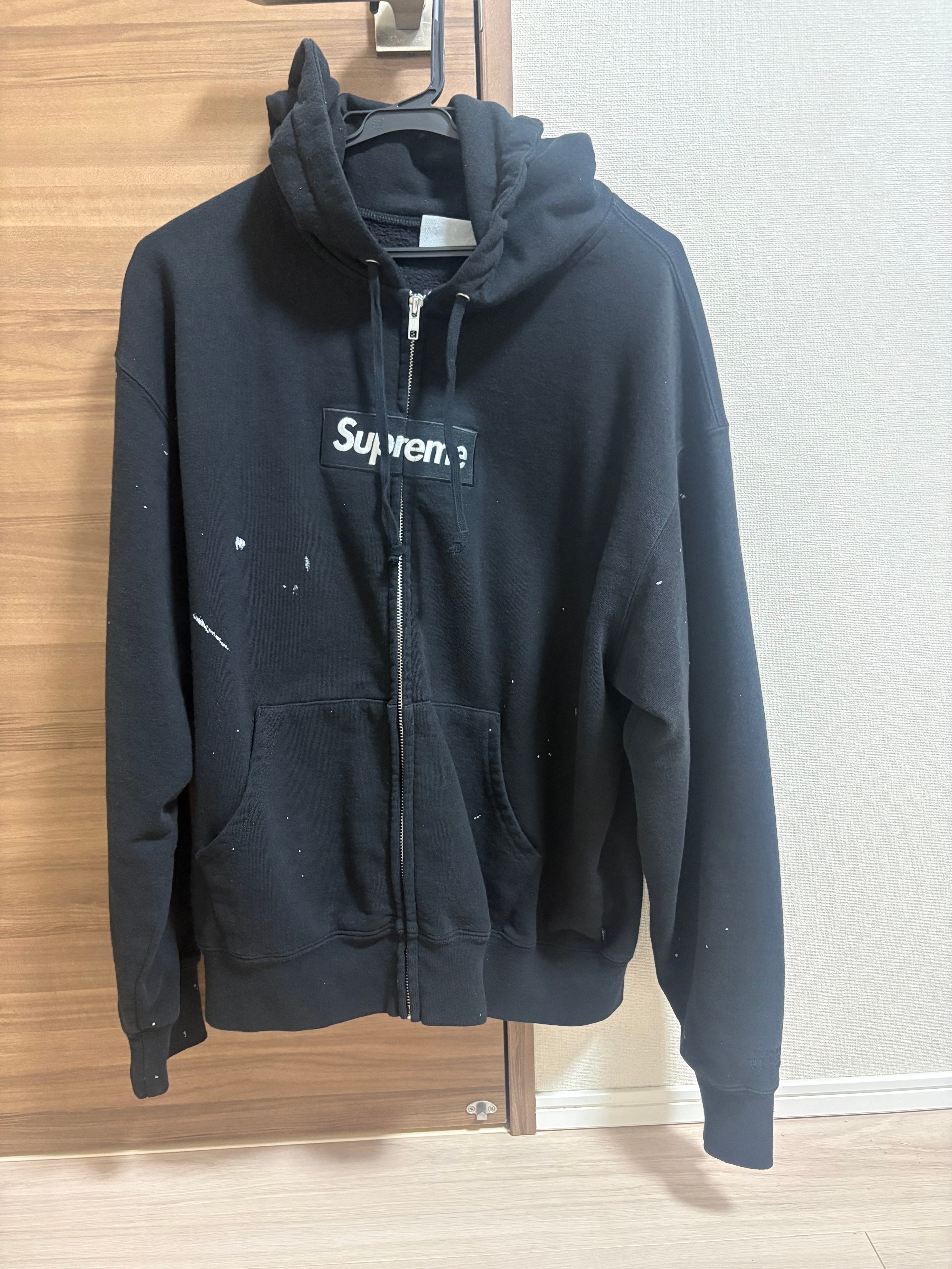 Supreme x MM6 Maison Margiela Box Logo Zip Up Hooded Sweatshirt "Black"