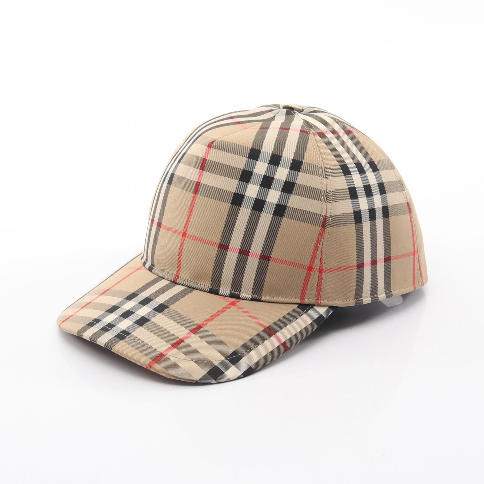 バーバリー BURBERRY ノバチェック キャップ 帽子 コットン メンズ ベージュ系 / マルチカラー 8021444 【中古】