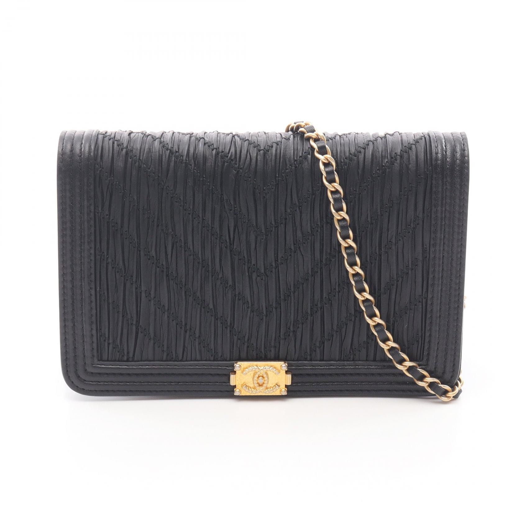 シャネル CHANEL ボーイシャネル ショルダーバッグ バッグ ラムスキン(羊革) レディース ブラック系 【中古】
