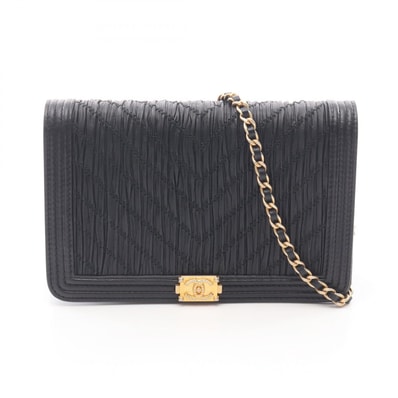 シャネル CHANEL ボーイシャネル ショルダーバッグ バッグ ラムスキン(羊革) レディース ブラック系 【中古】