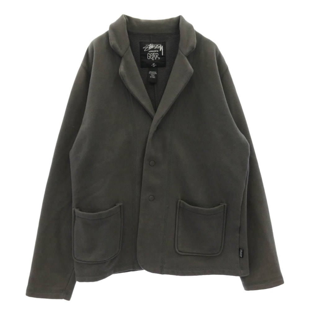 STUSSY ステューシー スウェット 裏起毛 テーラード スウェット ジャケット グレー系 S【中古】