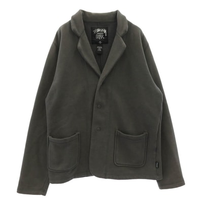 STUSSY ステューシー スウェット 裏起毛 テーラード スウェット ジャケット グレー系 S【中古】