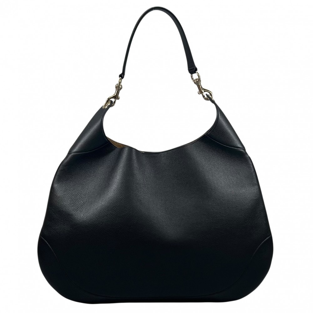 GUCCI グッチ ハンドバッグ グッチB ミディアム 肩掛け 820167 レザー    ブラック 黒 ゴールド金具 レディース 美品【中古品】