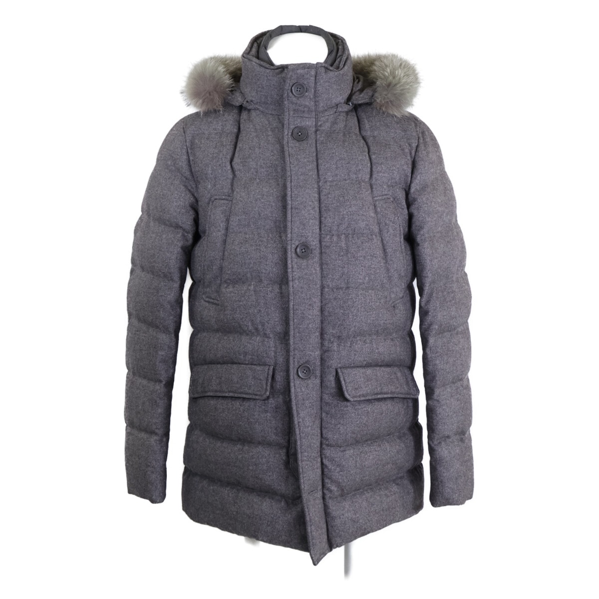 ヘルノ 【美品/国内正規】PI0328U PIACENZA社 カシミヤxシルク ファー/フード付ダウンジャケット 48