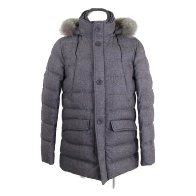 ヘルノ 【美品/国内正規】PI0328U PIACENZA社 カシミヤxシルク ファー/フード付ダウンジャケット 48