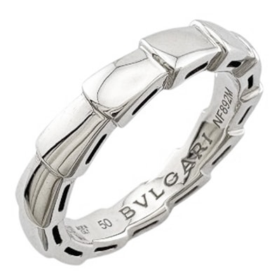 ブルガリ セルペンティ ヴァイパー リング 指輪 9.5号 18金 K18ホワイトゴールド レディース BVLGARI 中古