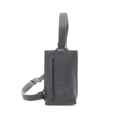 ロエベ LOEWE アナグラム バーティカル Tポケット ウエストバッグ ボディバッグ バッグ レザー メンズ ブラック系 C660P02X01 【中古】
