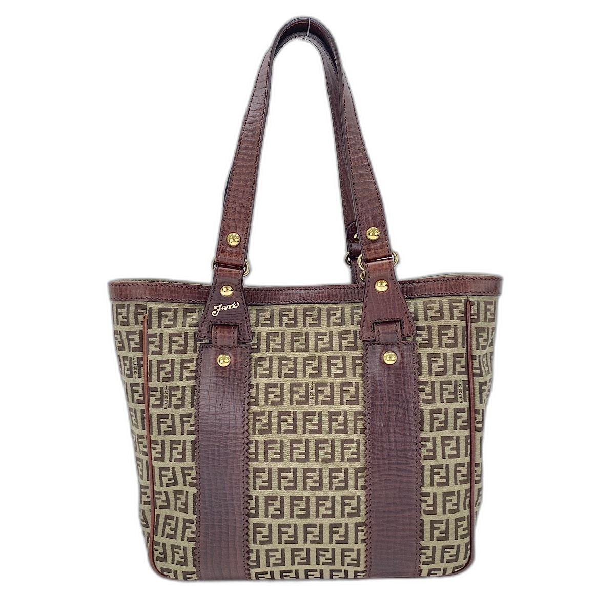 フェンディ FENDI ズッキーノ トートバッグ キャンバス【中古】
