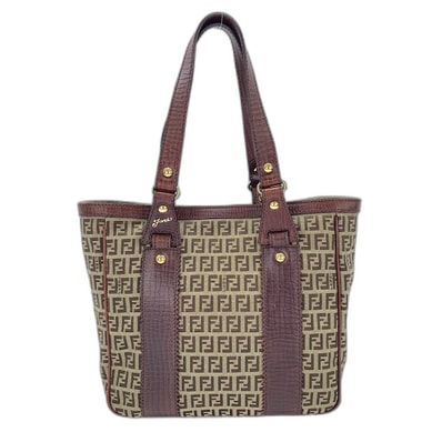 フェンディ FENDI ズッキーノ トートバッグ キャンバス【中古】