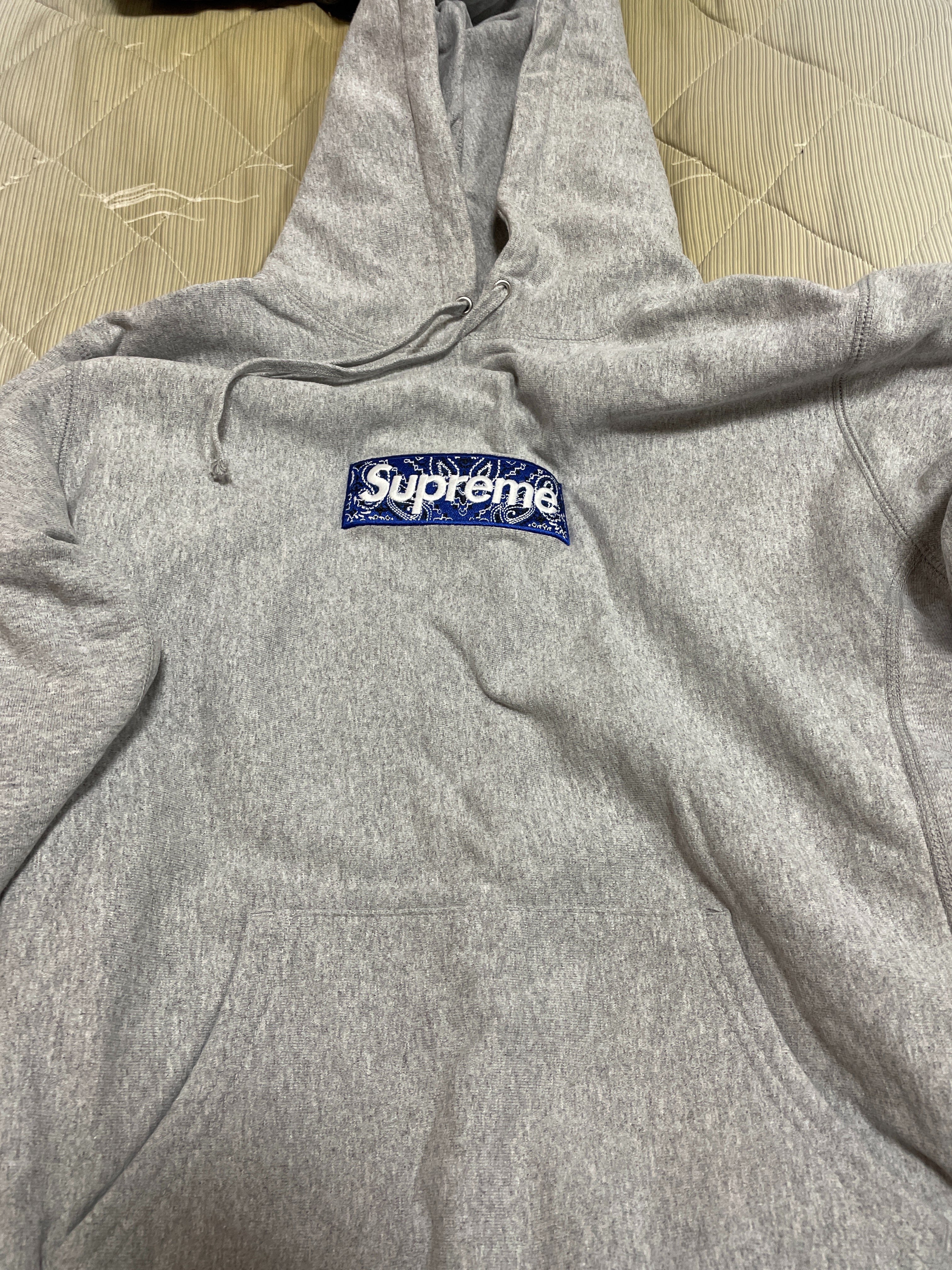 Supreme Bandana Box Logo Hooded Sweatshirt "Grey"