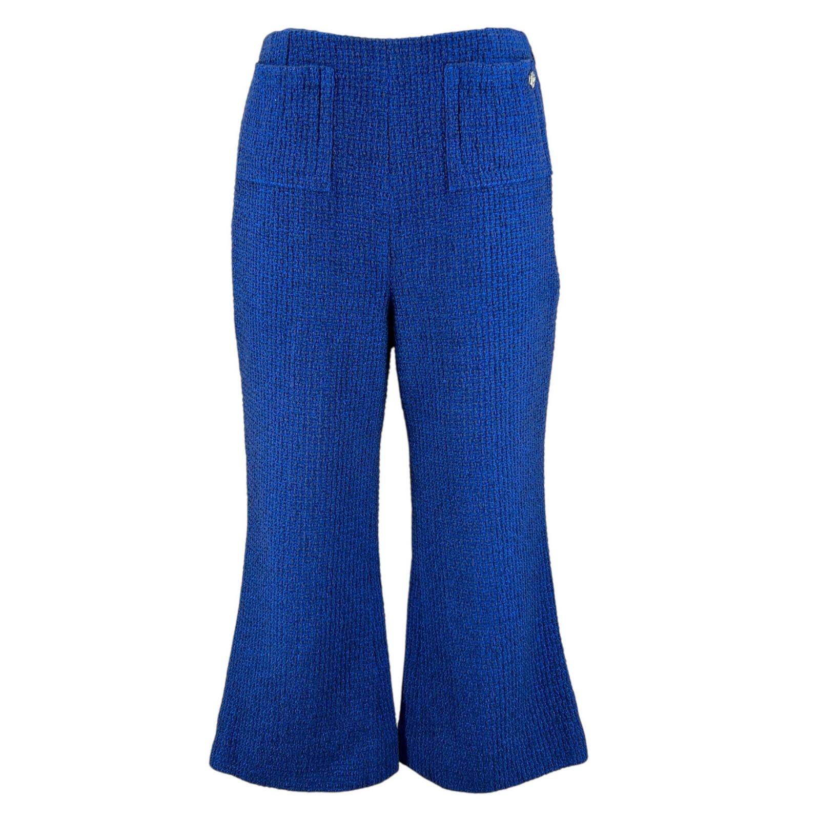 極美品 シャネル パンツ ブルー レディース 34 P70598
