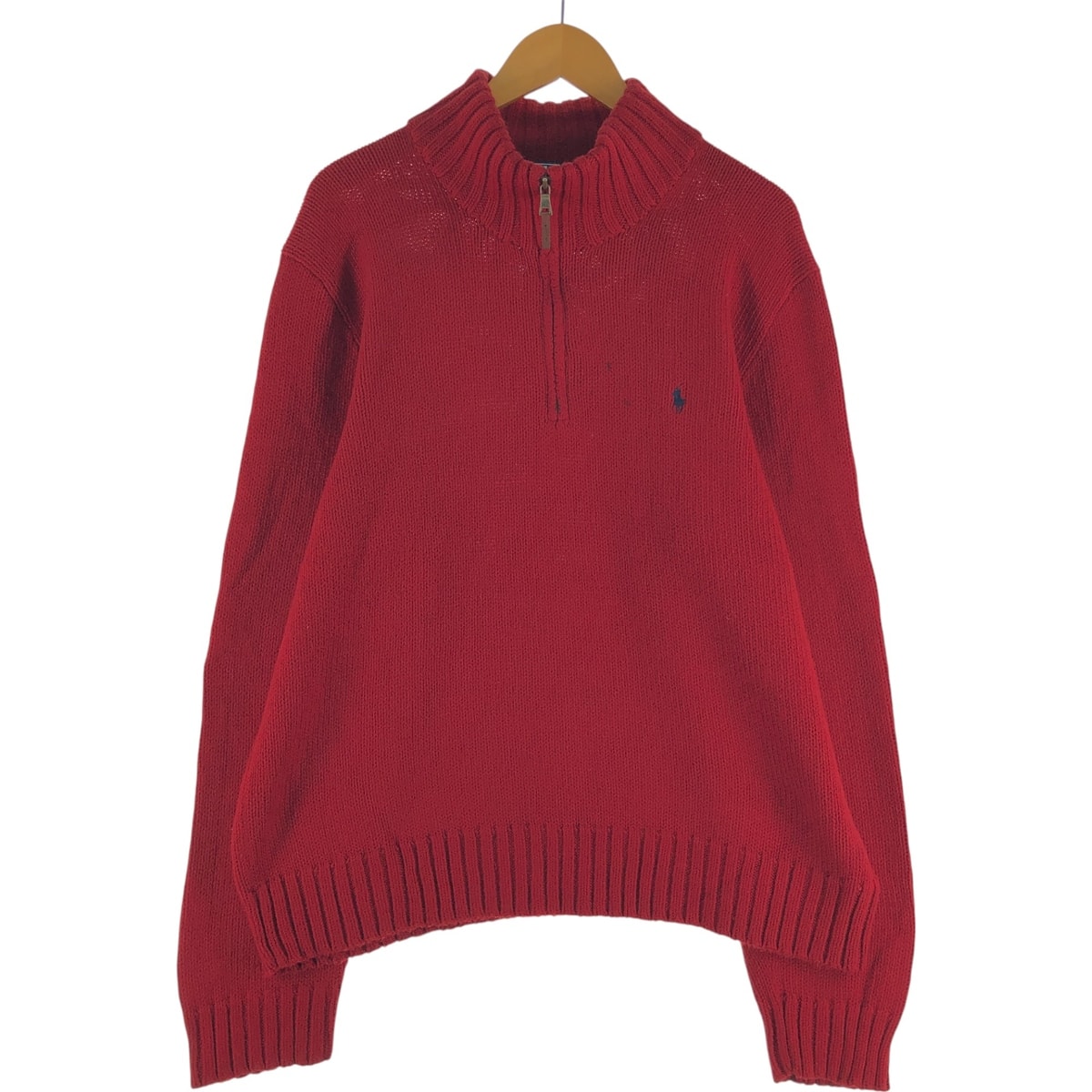 古着 ラルフローレン Ralph Lauren POLO by Ralph Lauren コットンニットハーフジップセーター メンズXL相当/eaa501705