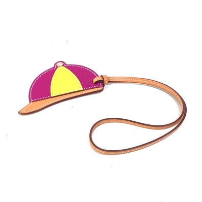 エルメス HERMES パドック ボンベイチャーム チャーム バッグチャーム レザー パープル/ライム/テールキュイット パープル 未使用