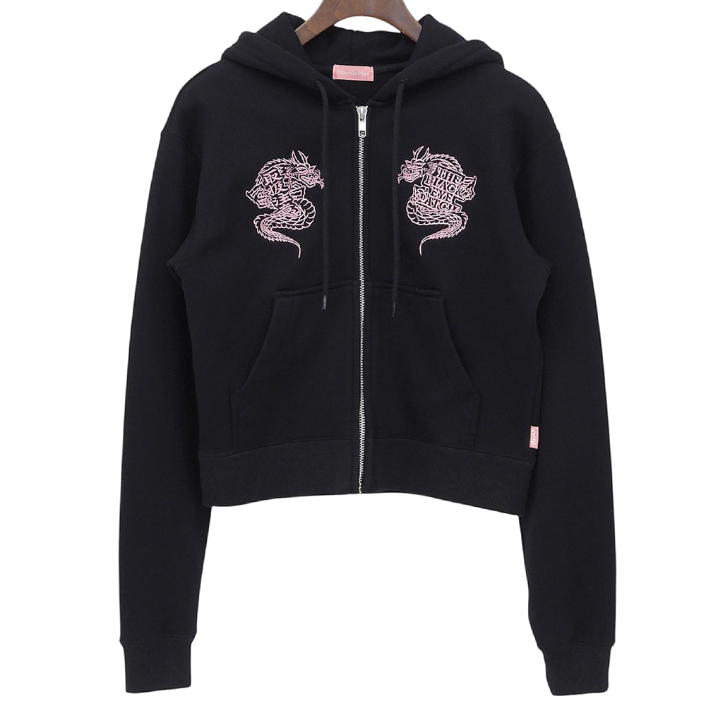 ブラックアイパッチ DRAGONS EMBROIDERED ZIP HOODIE コットン ジップパーカー トップス レディース ブラック S S