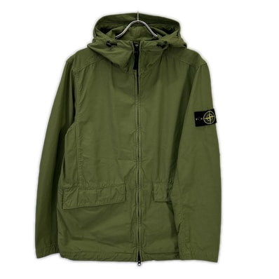 ストーンアイランド 22SS 761540833 カーキ ナイロン×コットン コンパスパッチ Naslan Light Watro フーディジップジャケット L