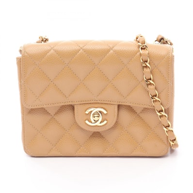 シャネル CHANEL ミニマトラッセ ショルダーバッグ バッグ カーフ(牛革) レディース ベージュ系 A01115 【中古】