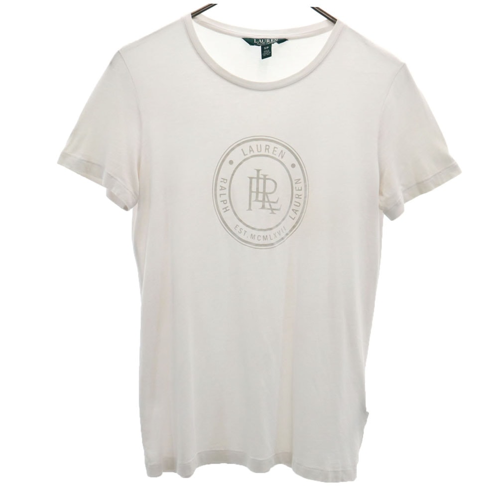 LAUREN RALPH LAUREN ローレンラルフローレン プリント 半袖 Tシャツ S ホワイト系