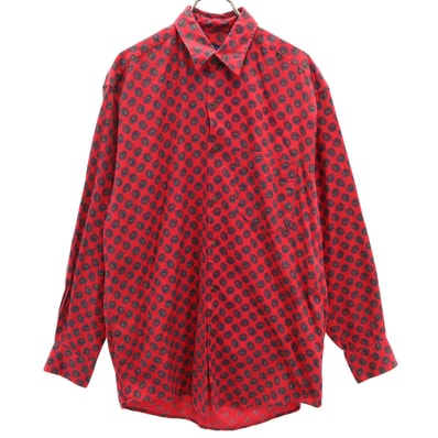 GAP ギャップ 90s オールド 紺タグ ペイズリー柄 長袖 シャツ S レッド