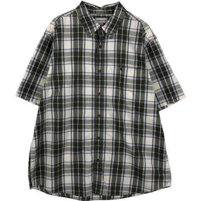 古着 カーハート Carhartt チェック柄 ボタンダウン 半袖 ワークシャツ メンズXXL相当/eaa650589