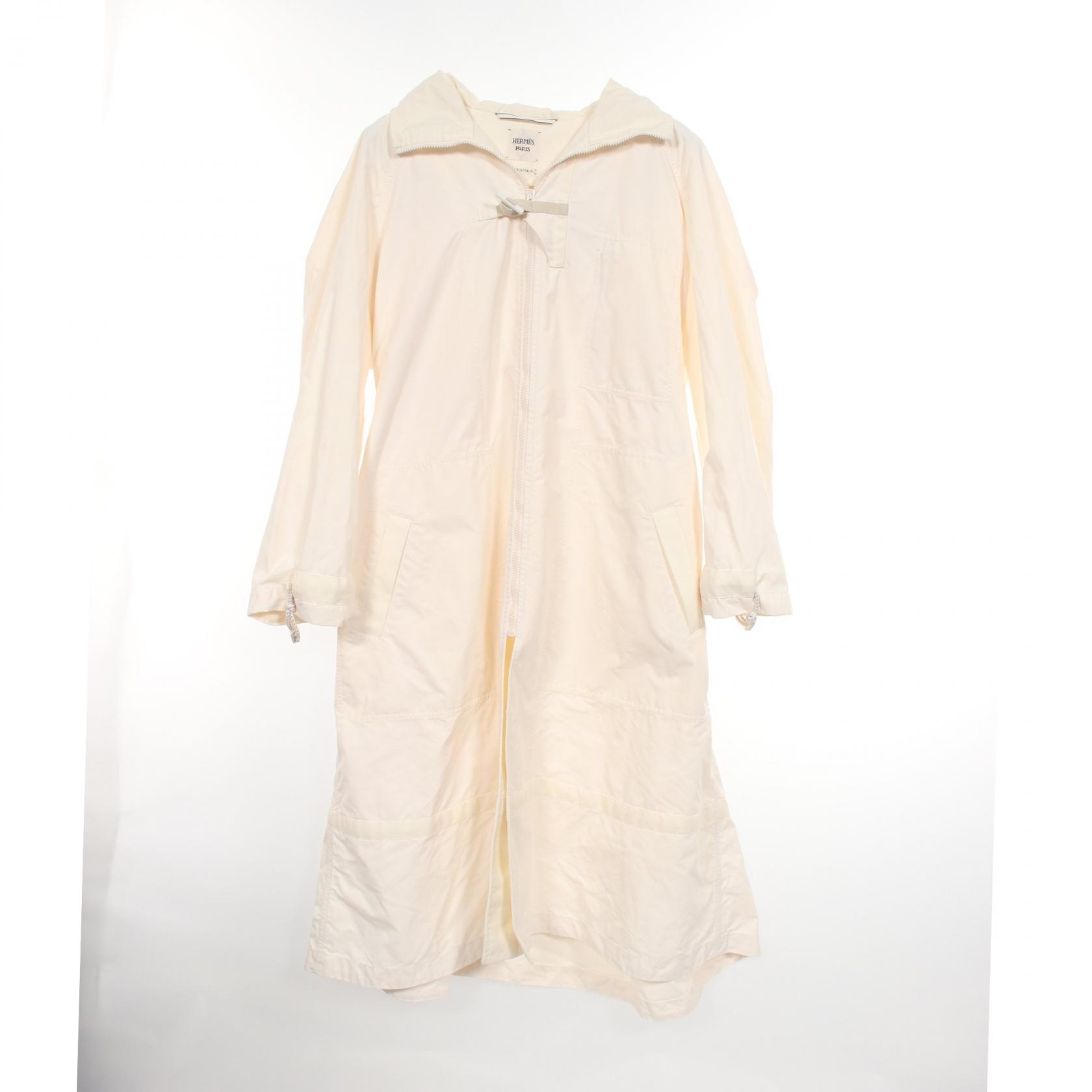 エルメス HERMES フード付き 衣料品 アウター ナイロン レディース ホワイト系 3E0120DG 【中古】