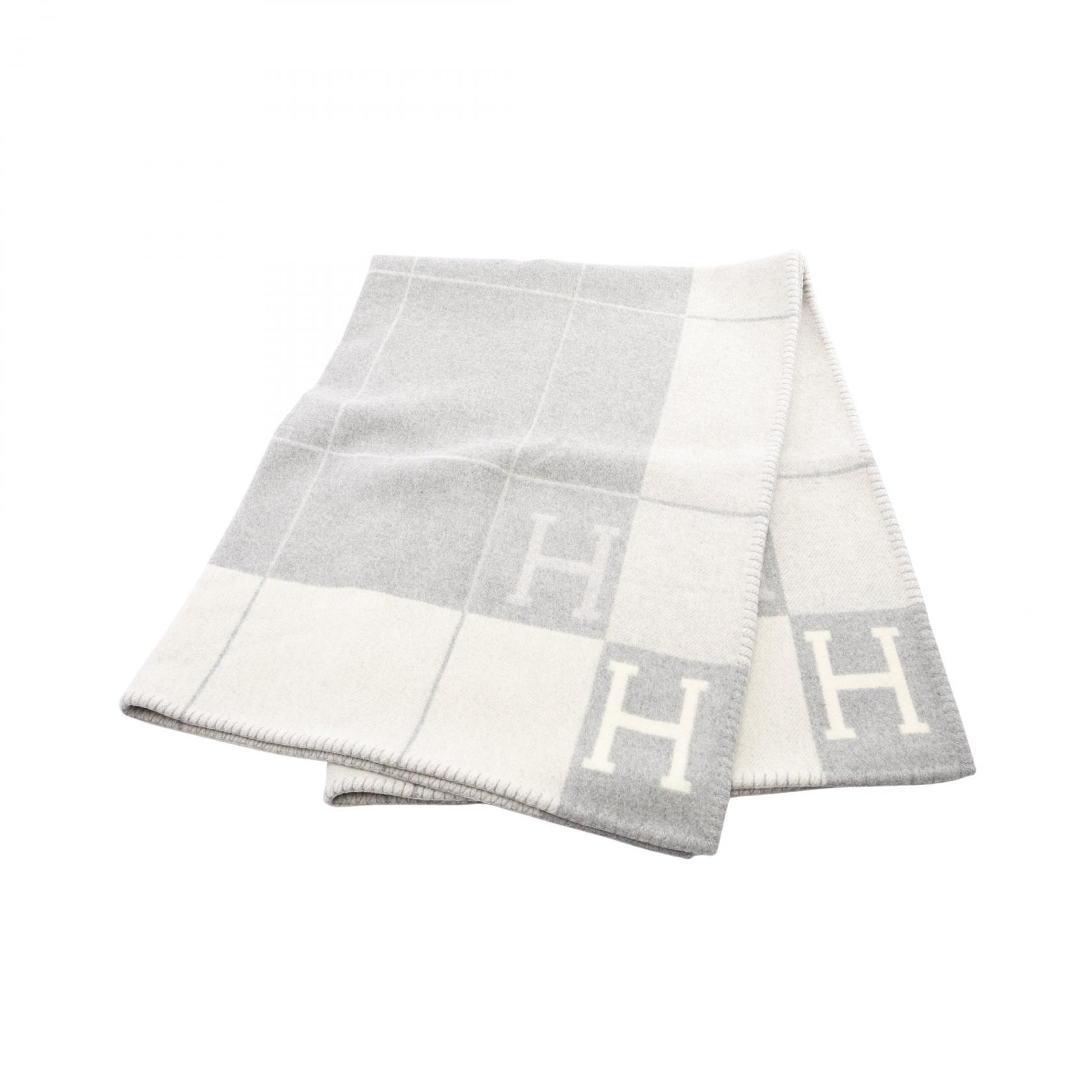 エルメス HERMES プレード アヴァロン3 アクセサリー ウール カシミヤ メンズ レディース グレー系 【中古】