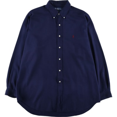 古着 ラルフローレン Ralph Lauren BLAKE シルク×コットン 長袖 ボタンダウンシャツ メンズXL相当/eaa629213