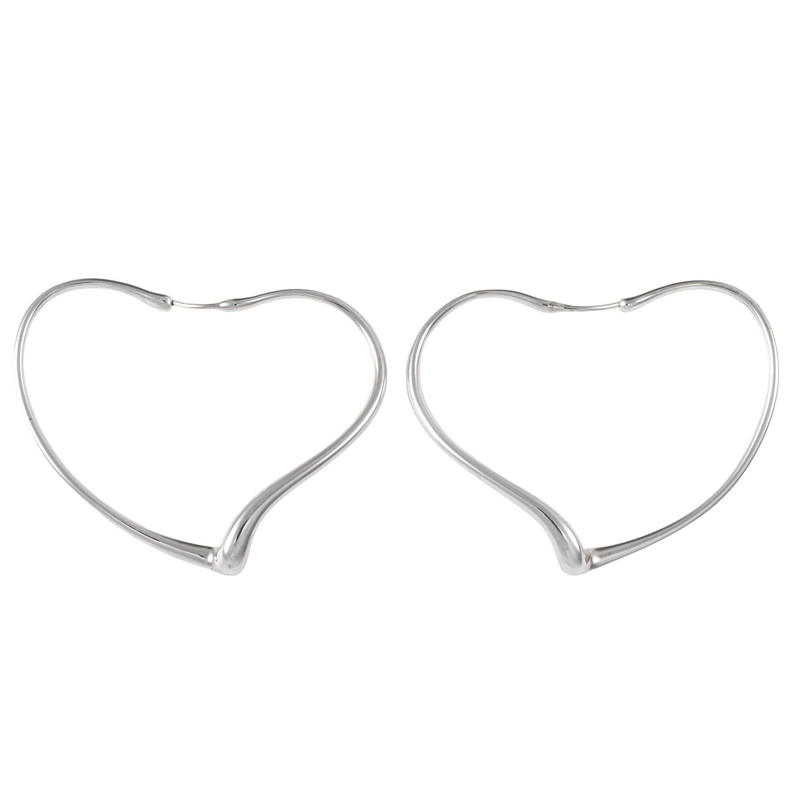 TIFFANY&Co. ティファニー オープンハート フープ ピアス ミディアム イヤリング スターリングシルバー シルバー【中古】