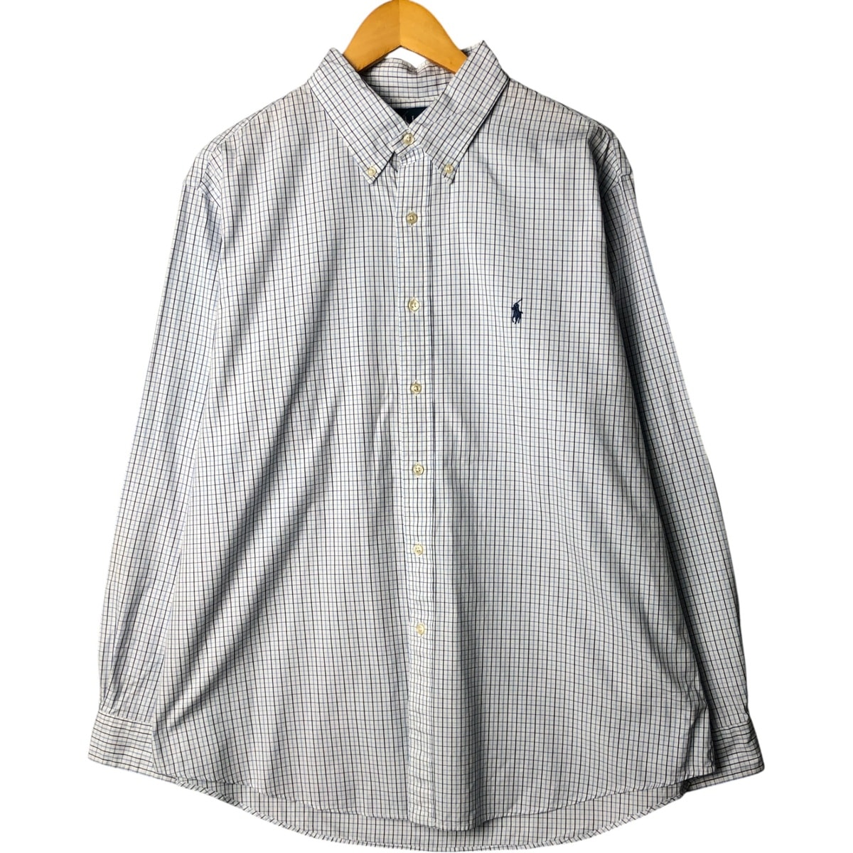 古着 ラルフローレン Ralph Lauren CUSTOM FIT ギンガムチェック 長袖 ボタンダウンチェックシャツ メンズXL相当/eaa574097