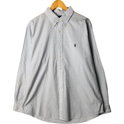 古着 ラルフローレン Ralph Lauren CUSTOM FIT ギンガムチェック 長袖 ボタンダウンチェックシャツ メンズXL相当/eaa574097