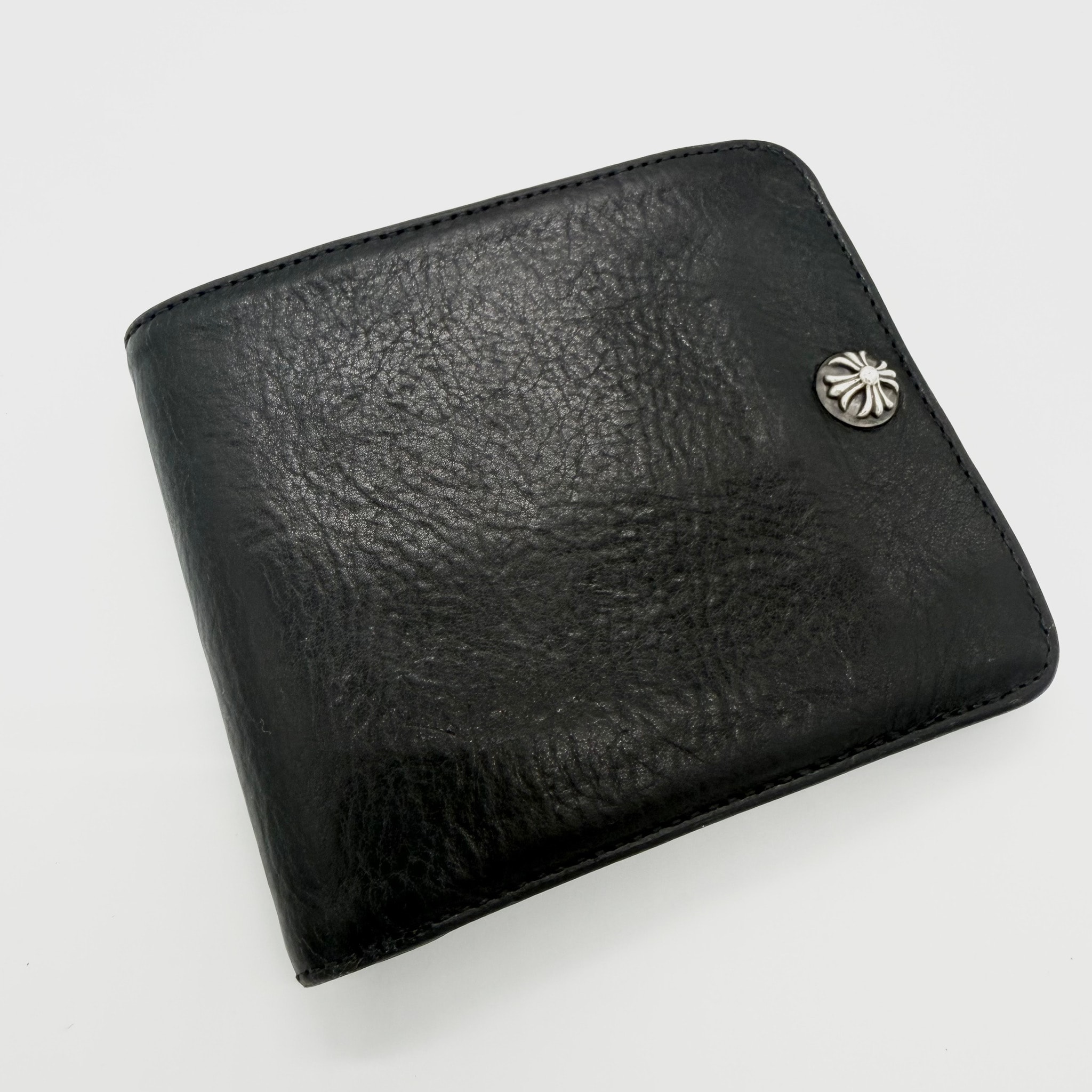 Chrome Hearts 1-Snap Cross Button Wallet "Black"