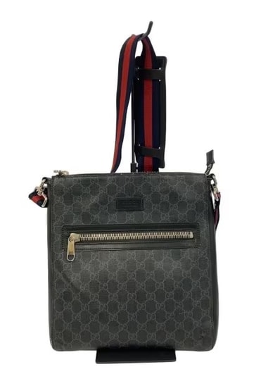 GUCCI GG Supreme Canvas Messenger Bag "Black/Grey"