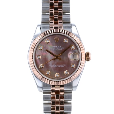 ROLEX ロレックス デイトジャスト 31mm MOP 18K/SS 腕時計 178271G K18ピンクゴールド ステンレス ゴールド レディース【中古】