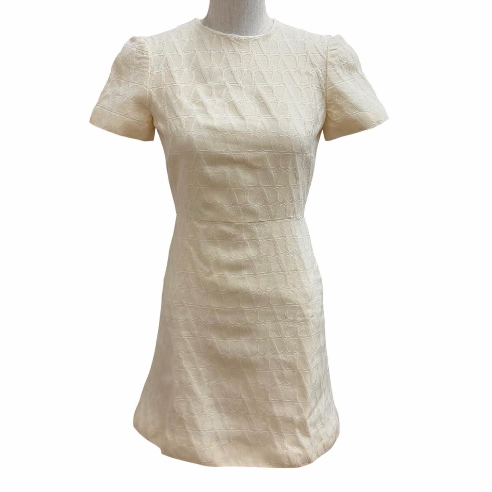 極美品 ヴァレンティノ ドレス アイボリー 36 4B3VA2388G5