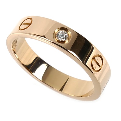 CARTIER カルティエ K18PG ピンクゴールド ミニラブ 1Pダイヤ リング・指輪 B4050753 ダイヤモンド 13号 53 4.7g レディース【中古】【美品】