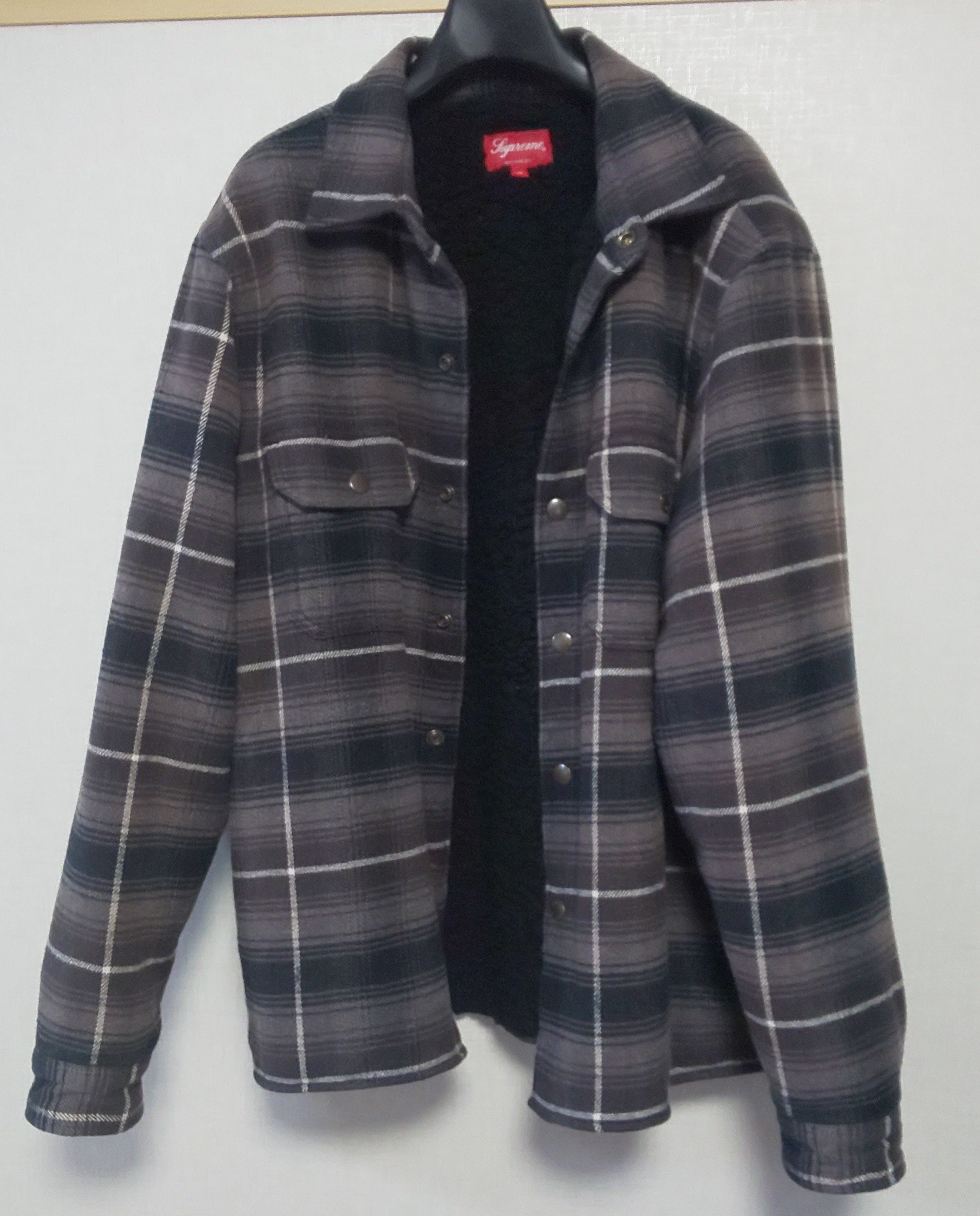 Supreme Shearling Lined Flannel Shirt "Black"