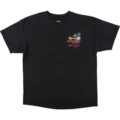 古着 ヘインズ Hanes IN-N-OUT BURGER インアンドアウトバーガー アドバタイジングTシャツ メンズXL相当/eaa582226