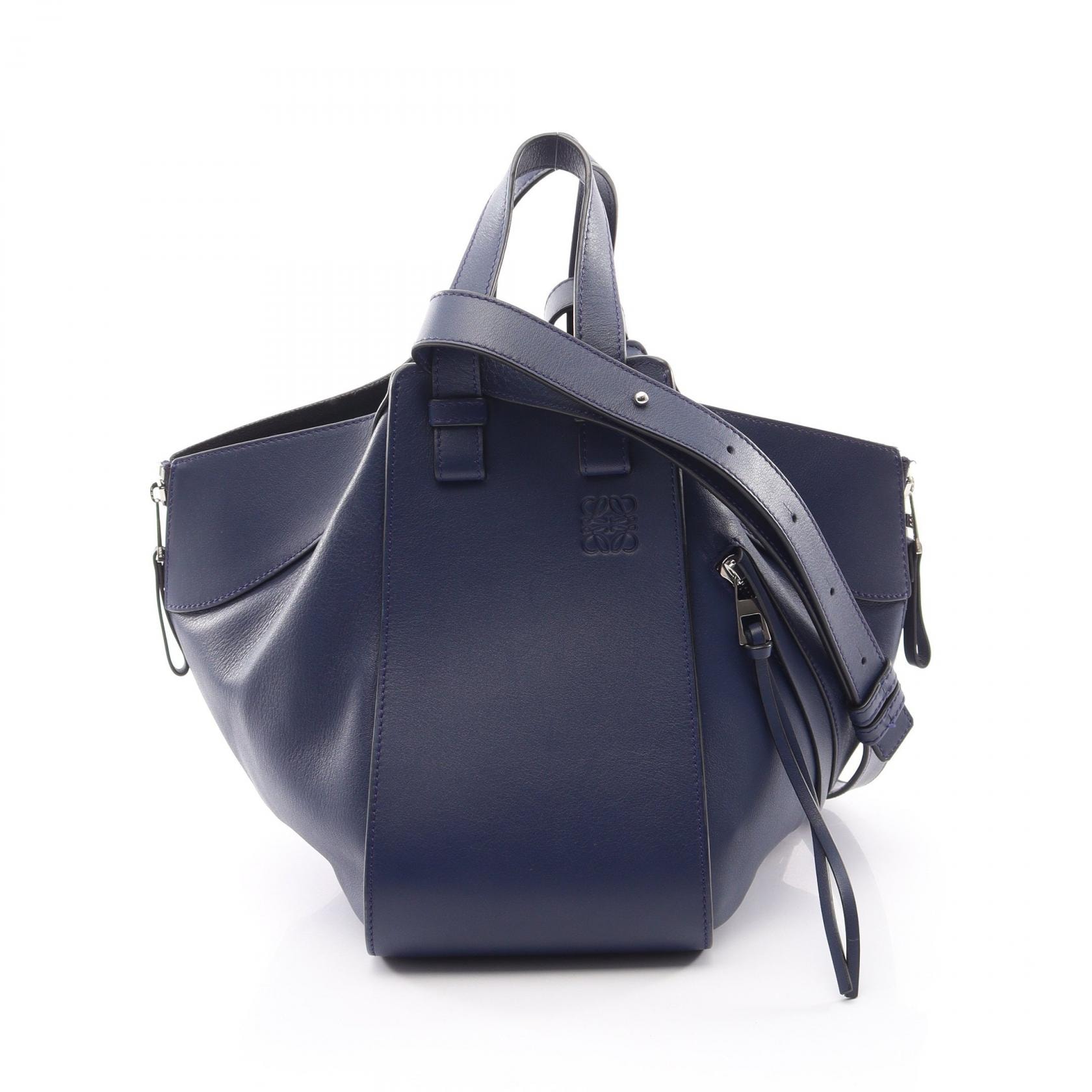 ロエベ LOEWE HAMMOCK SMALL ハンモック スモール 2WAY ハンドバッグ バッグ レザー レディース ブルー系 387 30 S35 【中古】