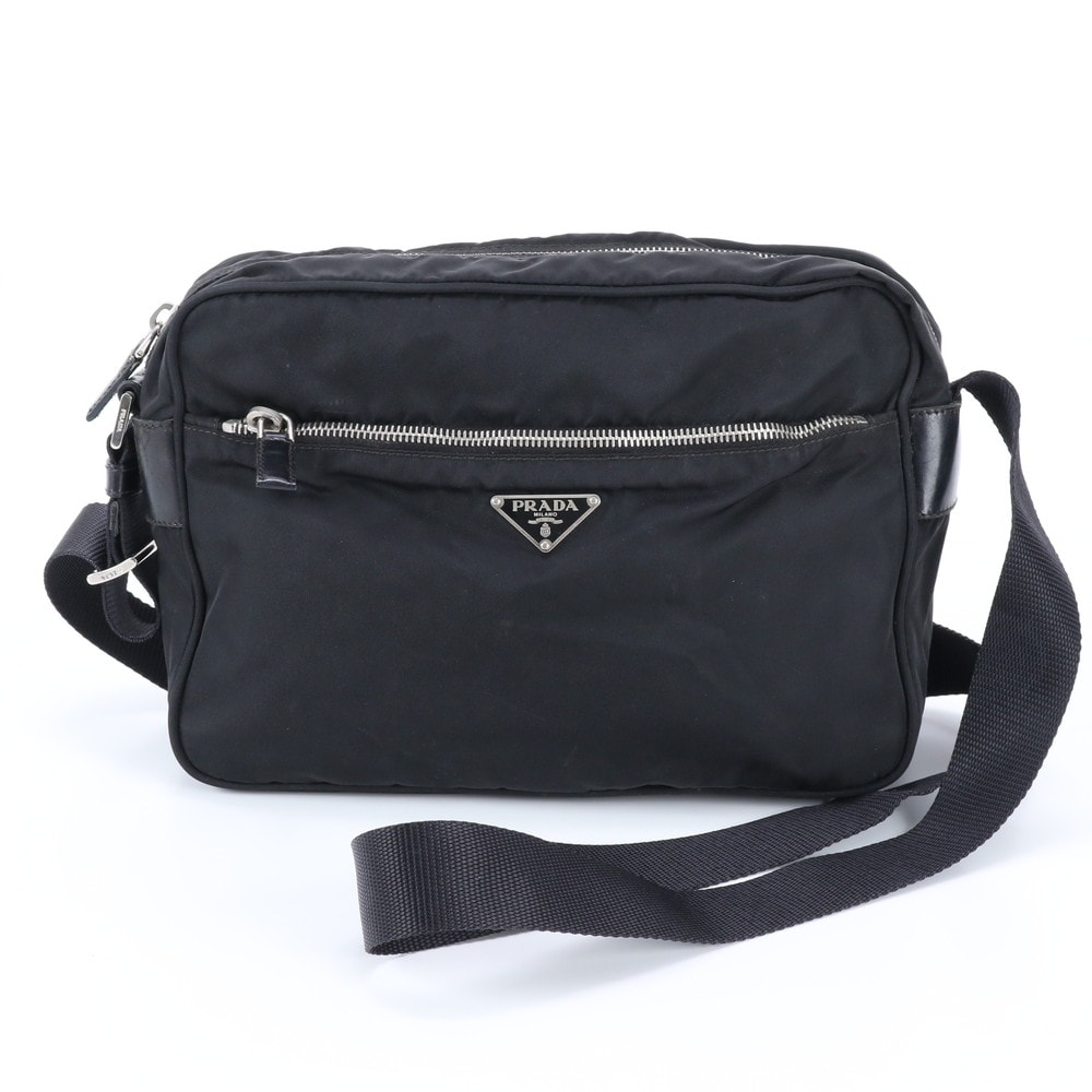 ■美品 プラダ テスート ナイロントライアングルロゴショルダーバッグ