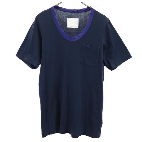 Sacai サカイ 日本製 半袖 Tシャツ 3 ネイビー系 胸ポケット
