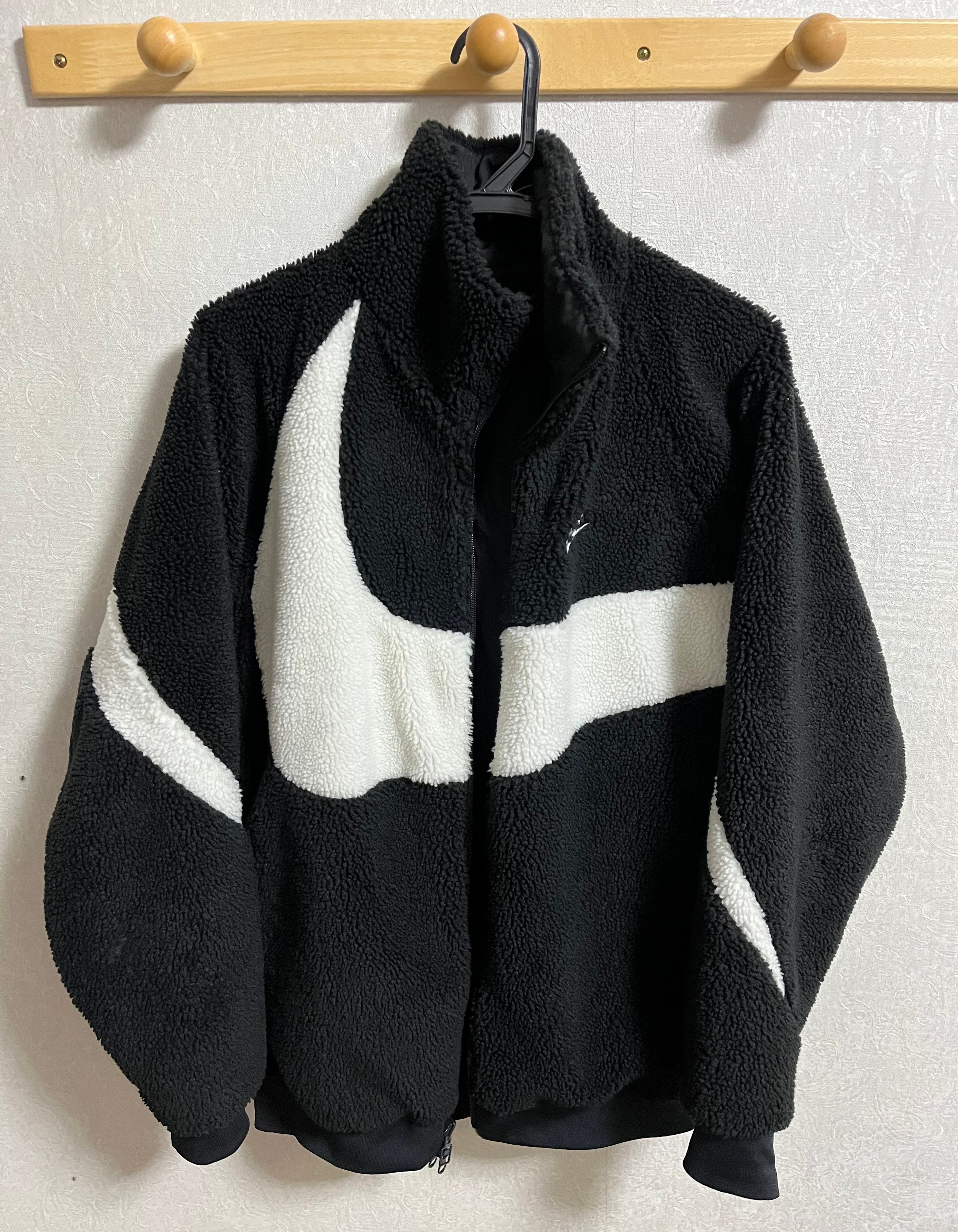 Nike Big Swoosh Reversible Boa Jacket "Black Sail"