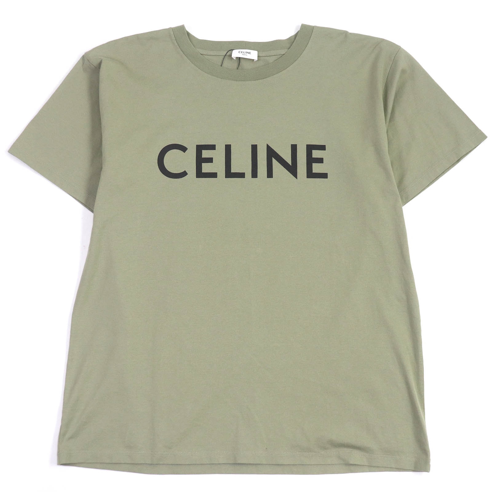 未使用品 セリーヌ 半袖Tシャツ カーキ メンズ S 2X681671Q