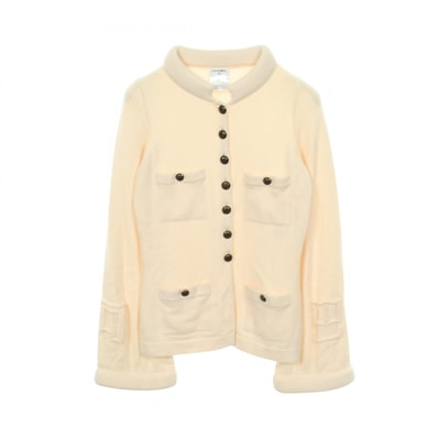 シャネル CHANEL ココマークボタン カーディガン 衣料品 トップス カシミヤ ウール レディース アイボリー系 【中古】