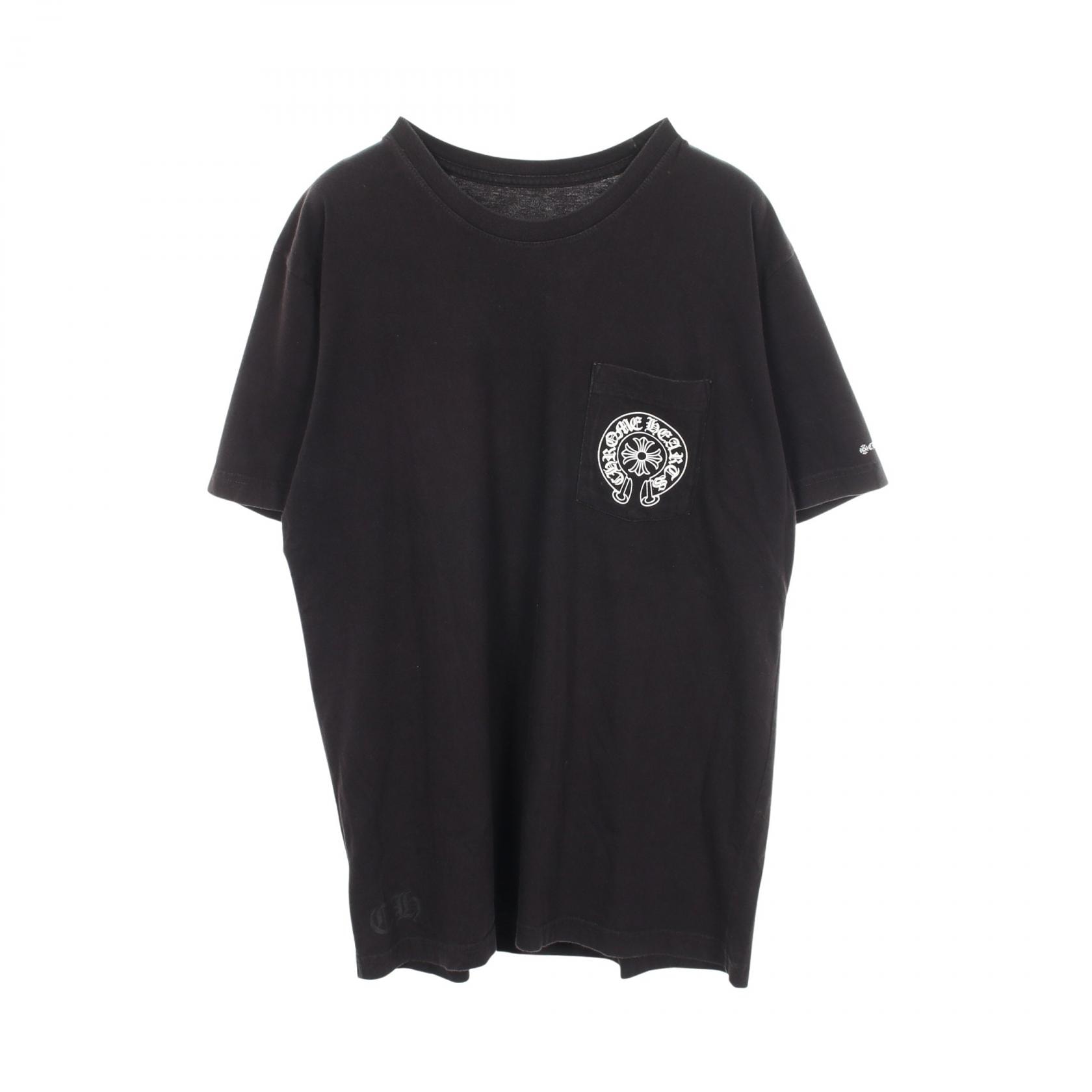 クロムハーツ CHROME HEARTS ホースシューロゴ 半袖Tシャツ 衣料品 トップス コットン メンズ ブラック系 034-060976 【中古】