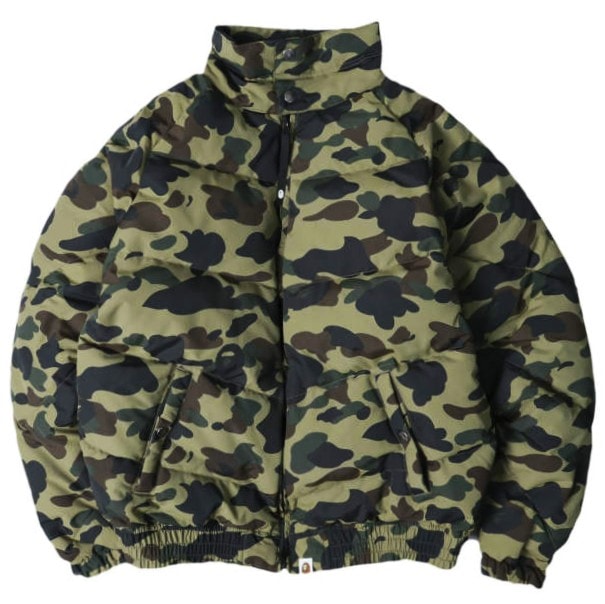 A BATHING APE ア ベイシング エイプ 18AW 1ST CAMO DOWN JACKET カモフラージュダウンジャケット 001HJE801023X M GREEN アウター g28027