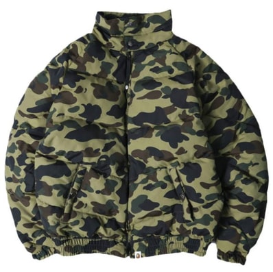 A BATHING APE ア ベイシング エイプ 18AW 1ST CAMO DOWN JACKET カモフラージュダウンジャケット 001HJE801023X M GREEN アウター g28027
