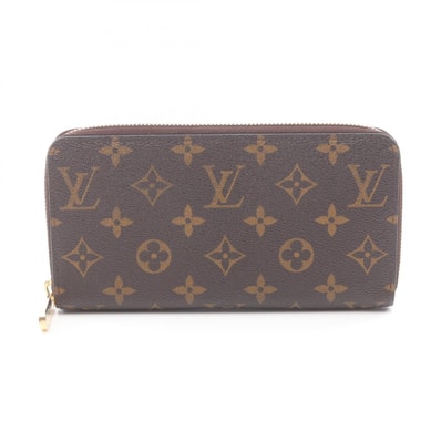 ルイ・ヴィトン LOUIS VUITTON ジッピーウォレット ラウンド長財布 財布 PVCコーティングキャンバス モノグラム メンズ レディース ブラウン系 M60017 【中古】