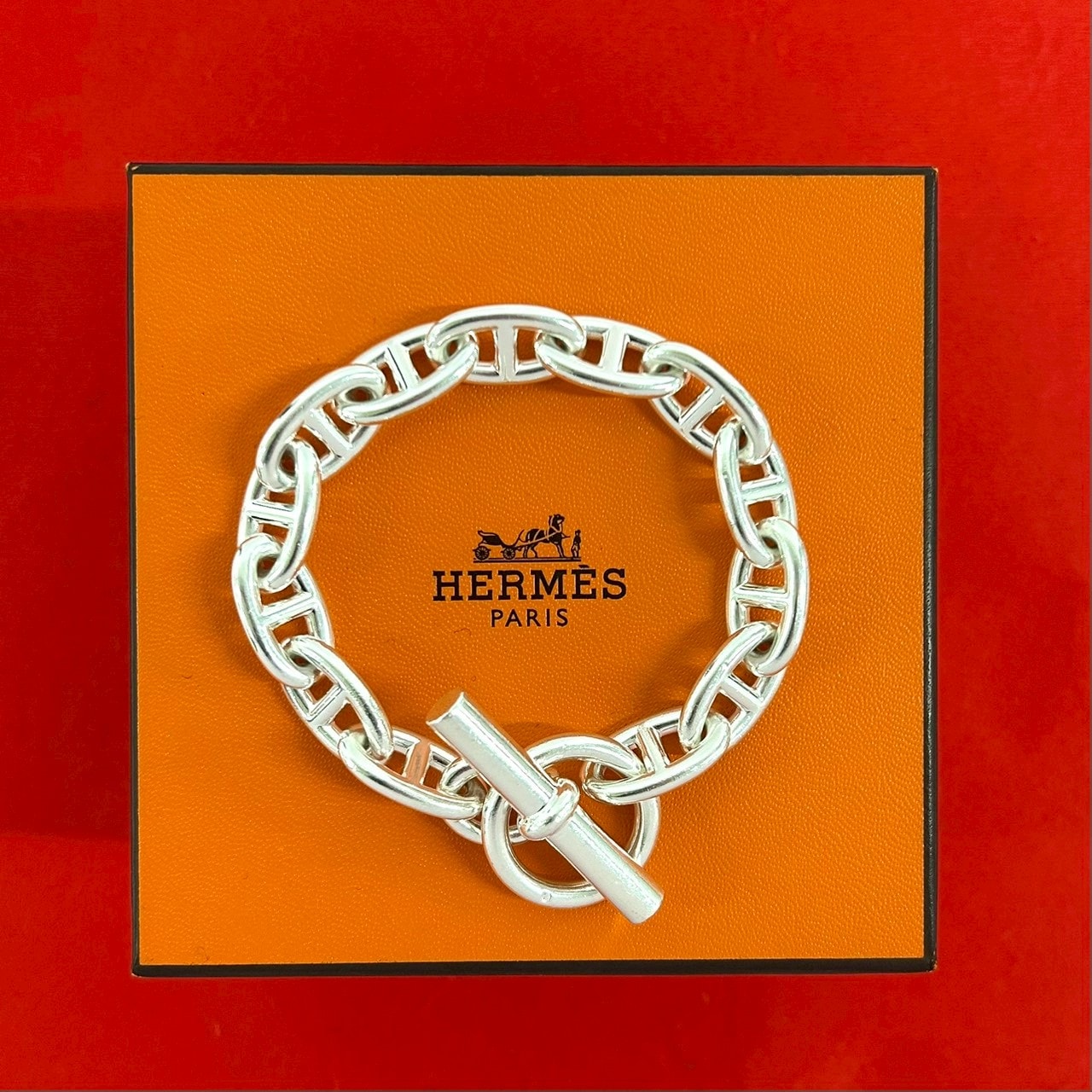 HERMES エルメス シェーヌダンクル GM ブレスレット 13コマ シルバー925 ブレスレット シルバー
 40025