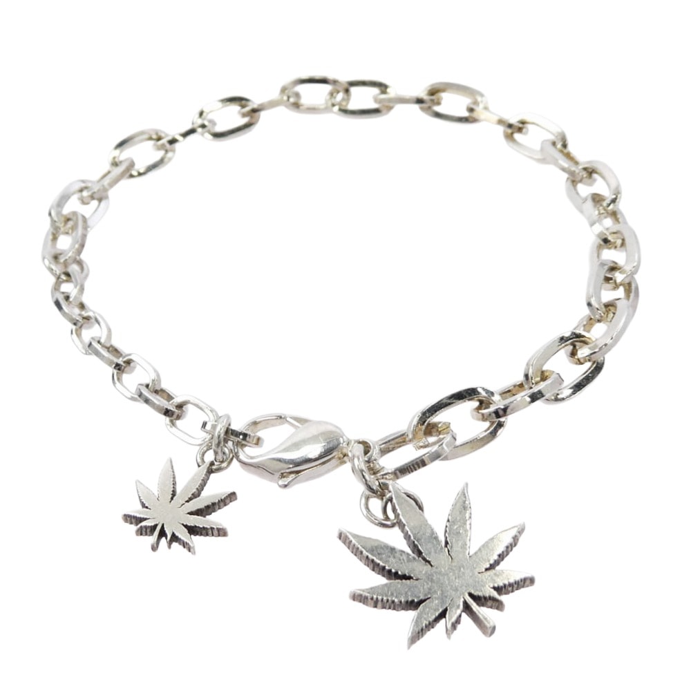 HUF ハフ ブレスレット リーフ モチーフ チェーンブレスレット シルバー系【中古】